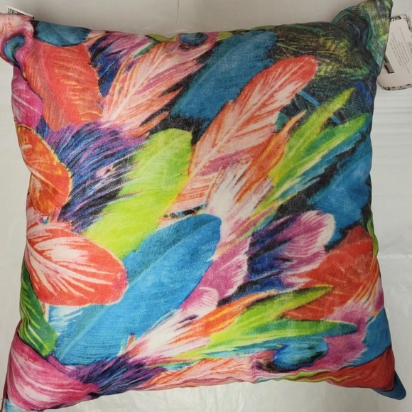 Macodesign Throw Pillow Peacock Feather European Collection Poland Decor Vibrant - Picture 2 of 9